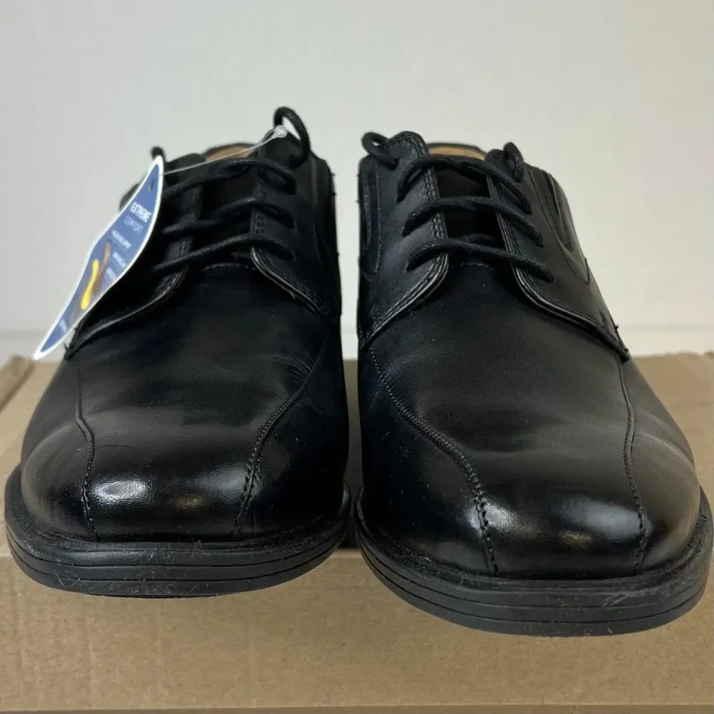 Clarks Mens Whiddon‎ Pace Dress Shoes Black Leather Oxford Lace-Up Sz 7W NEW